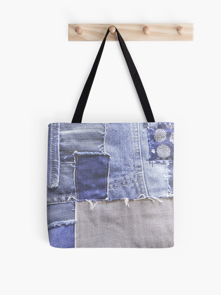 Denim Patchwork Tote Bag