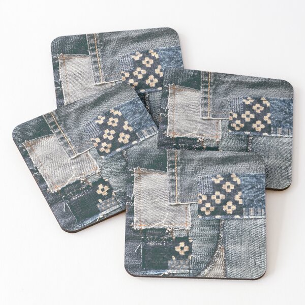 Item preview, denim patchwork  designed and sold by redstitchlab.