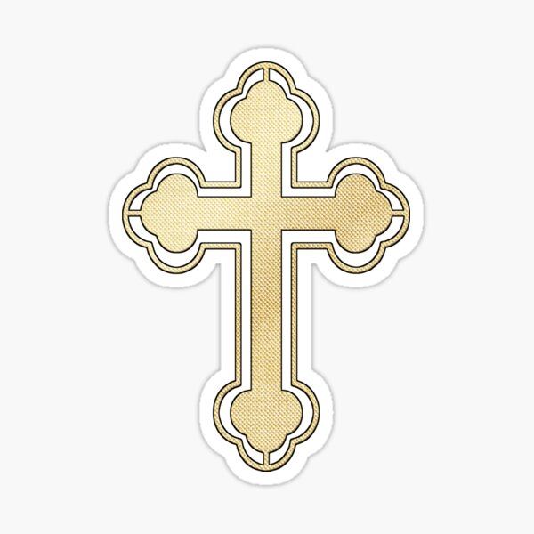 Simple Christian Cross Sticker by Gold Target - Pixels