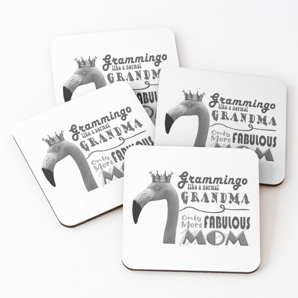 Item preview, Grammingo like a normal grandma only more awesome Mom Aesthetic Black and White Flamingo Font designed and sold by Gawop.