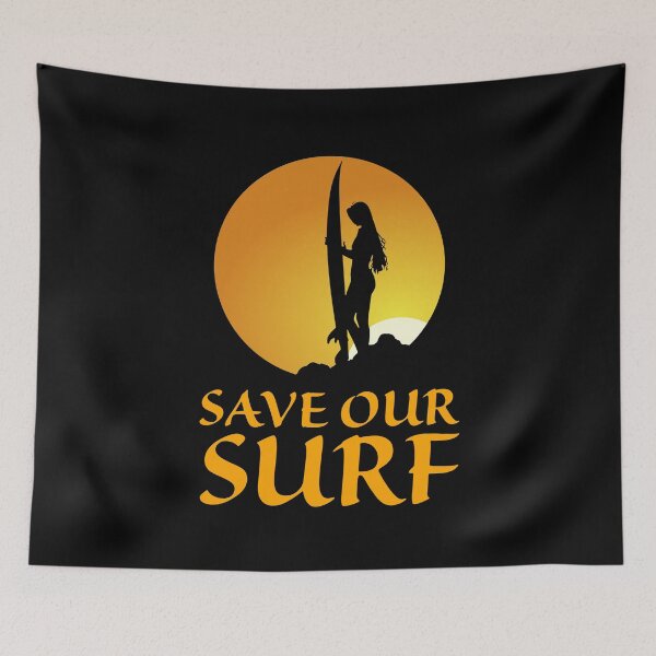 Item preview, save our surf, sunset background designed and sold by doctors-apparel.