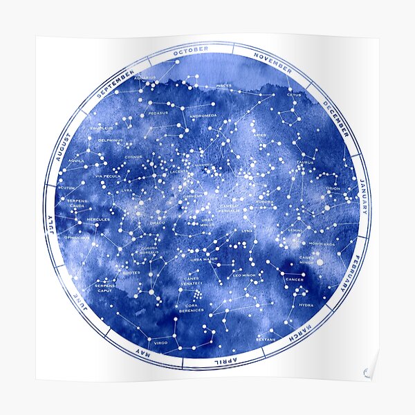 Northern Star Map Poster