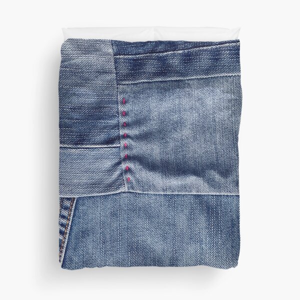 Item preview, Photograph of denim patchwork ONLY - Not Real designed and sold by redstitchlab.