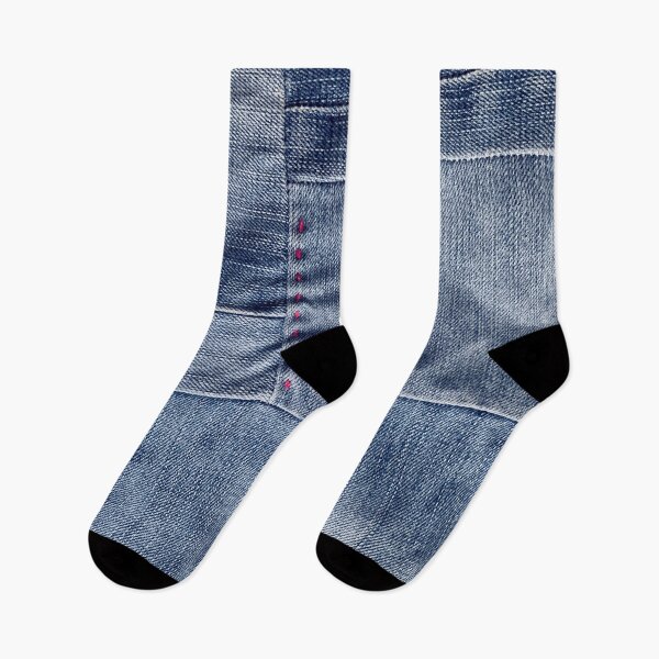 Item preview, Photograph of denim patchwork ONLY - Not Real designed and sold by redstitchlab.