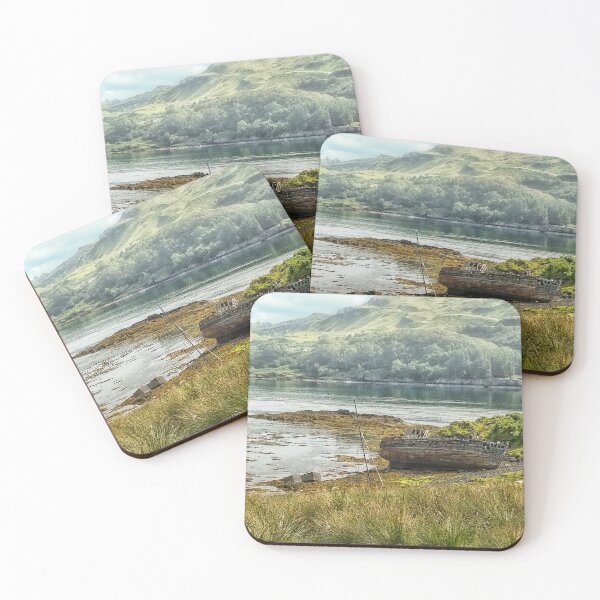 Item preview, Abandoned Boat, Isle of Kerrera, Scotland landscape art designed and sold by BarbaraGlebska.