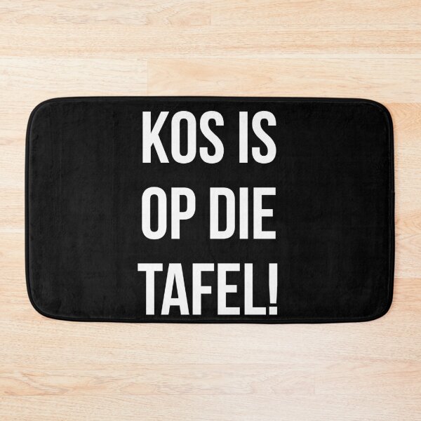 Item preview, Kos is op die tafel, white text designed and sold by FunkiFunki.