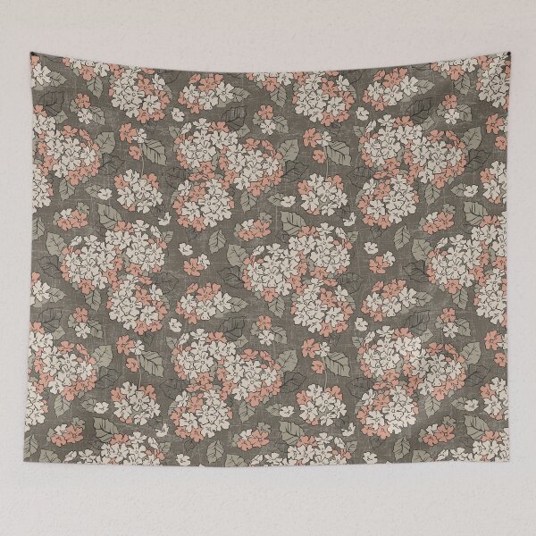 Item preview, Delicate hydrangea on a taupe background designed and sold by lents.