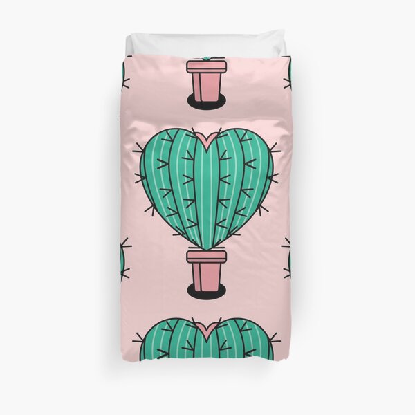 Succulent Heart ( A Pot of Cactus Heart ) Duvet Cover