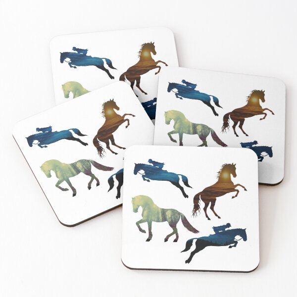 Item preview, four horse silhouette sticker pack designed and sold by UnleyDesign.
