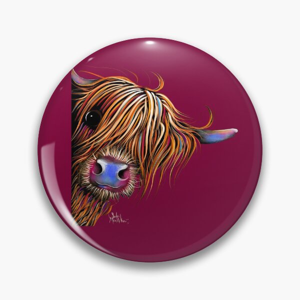 Item preview, HiGHLaND CoW PRiNT SCoTTiSH ' SuGaR LuMP oN MaGeNTa ‘ BY SHiRLeY MacARTHuR designed and sold by Shirley MacArthur Art.