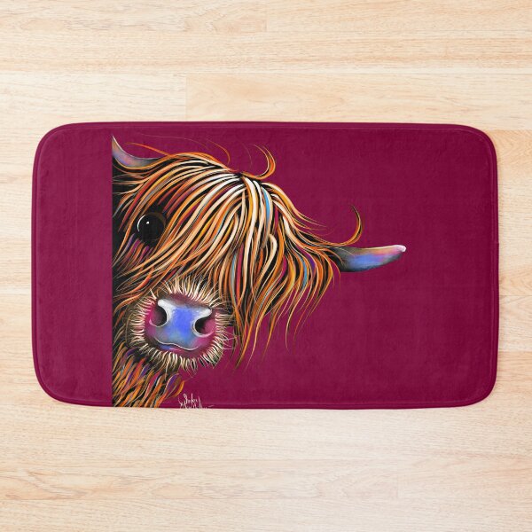Item preview, HiGHLaND CoW PRiNT SCoTTiSH ' SuGaR LuMP oN MaGeNTa ‘ BY SHiRLeY MacARTHuR designed and sold by Shirley MacArthur Art.