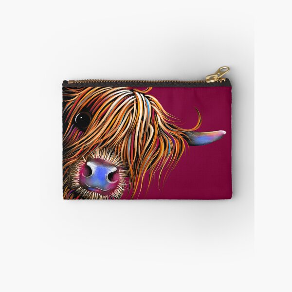 Item preview, HiGHLaND CoW PRiNT SCoTTiSH ' SuGaR LuMP oN MaGeNTa ‘ BY SHiRLeY MacARTHuR designed and sold by Shirley MacArthur Art.