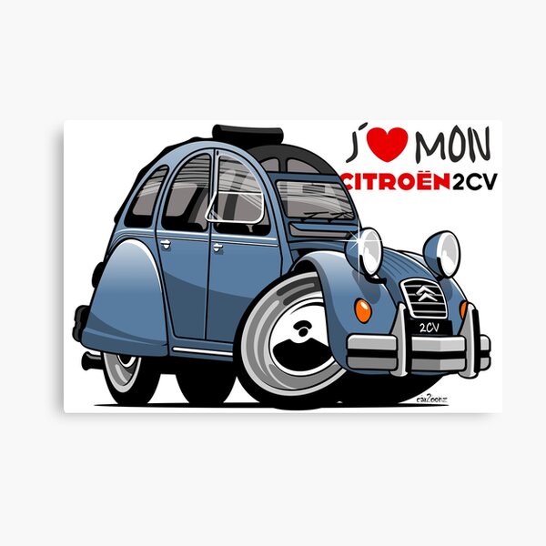 Item preview, Citroën 2CV caricature blue designed and sold by car2oonz.