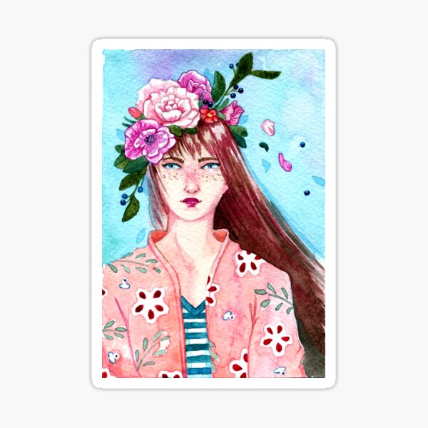 Couronne de fleurs Sticker