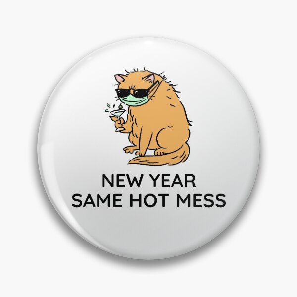 Item preview, New Year Same Hot Mess - Drunk Covid Cat designed and sold by Clothing-Guru.