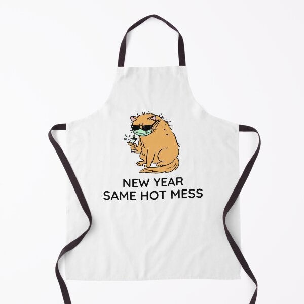 Item preview, New Year Same Hot Mess - Drunk Covid Cat designed and sold by Clothing-Guru.