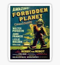 Weinlese-Sciencefiction-Film verbotener Planet, Roboter Sticker