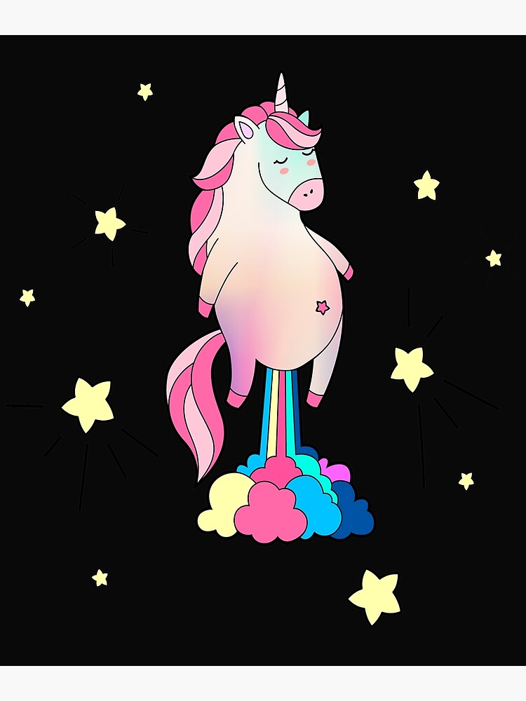 Magical Cute Unicorn Farting Rainbow Art Print For Sale By Symboloflove Redbubble 8796