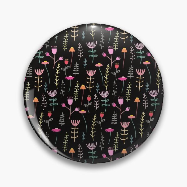 Artikelvorschau, Rosa orange Blumenmuster auf schwarzem Hintergrund entworfen und verkauft von Floral-Patterns.