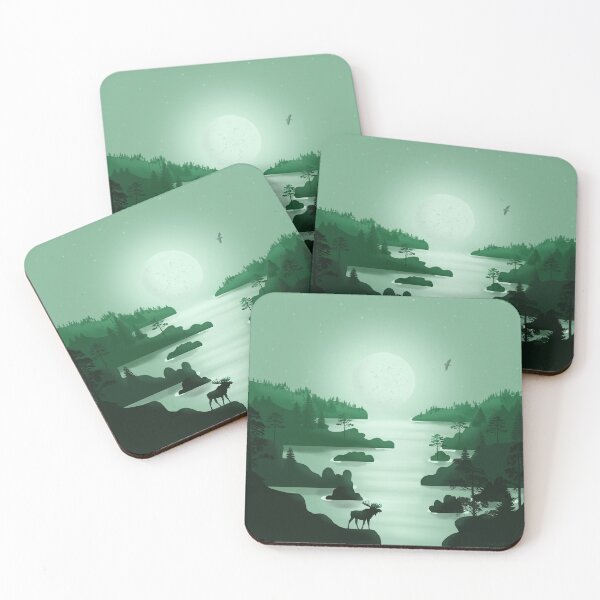 Item preview, Norwegian Fjords 2 - Minimal Art in Green  designed and sold by Julia Rudens.