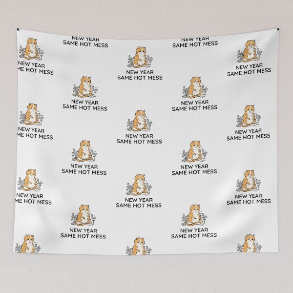 Item preview, New Year Same Hot Mess - Fat Covid Cat designed and sold by Clothing-Guru.