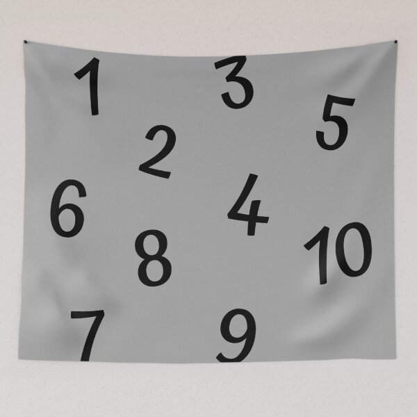 Item preview, Black Numbers 1-10 on grey background  designed and sold by printhappy.