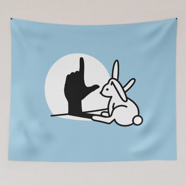 Item preview, Funny Rabbit shadow hand Loser Geek Nerd hand sign designed and sold by LaundryFactory.