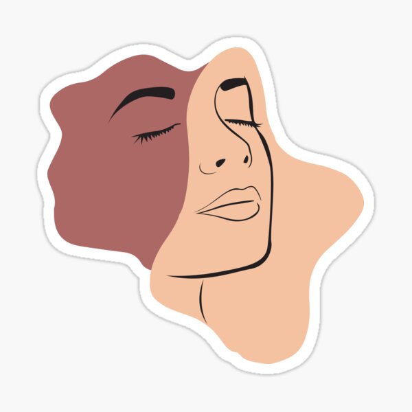 "Line drawing of a female " Sticker by BlackIbis | Redbubble