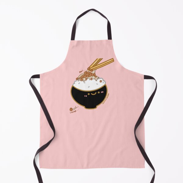 Item preview, Kawaii Japanese escaping natto on rice bowl with chopsticks designed and sold by Marie-c-doodles.