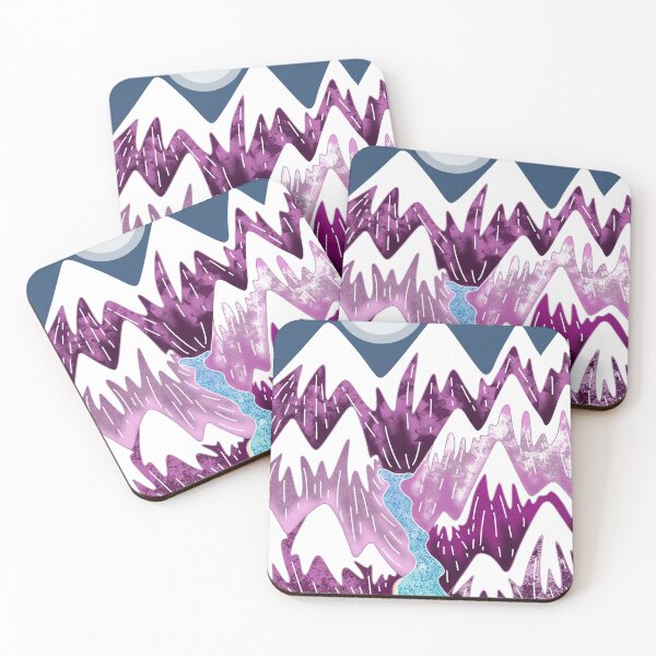 Item preview, Purple mountain illustration designed and sold by Catherine  Milchard.