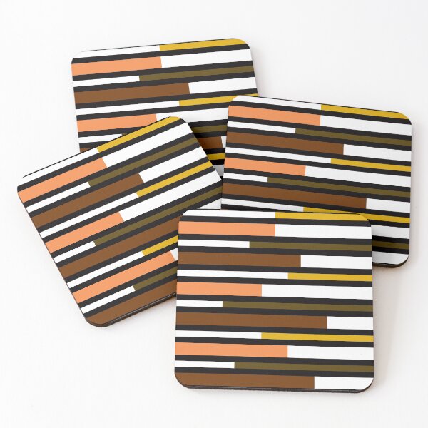 Item preview, Geometric Pattern 59 (brown yellow pink stripes) designed and sold by Geometric Patterns.