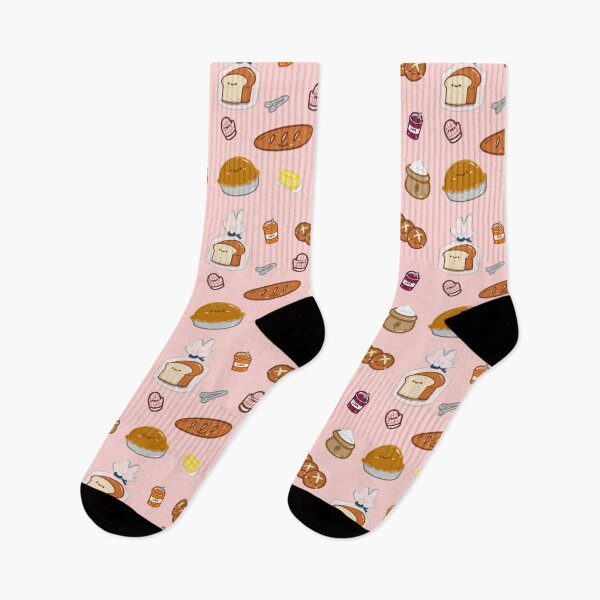 Item preview, Kawaii Bakery freshly baked pie bread jam flour seamless pattern designed and sold by Marie-c-doodles.