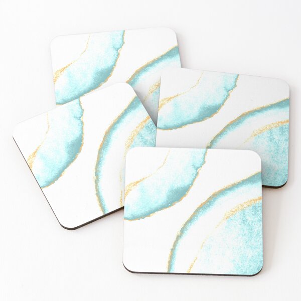 Item preview, New Watercolor Simple Geode Design with Gold Outline, Open Crystal Layers Teal & Gold designed and sold by Dazzline Designs.