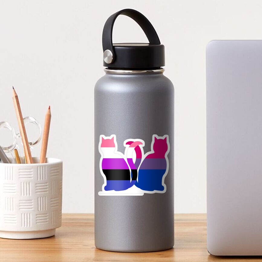 Genderfluid Bi Pride Cats Sticker By Shaneisadragon Redbubble