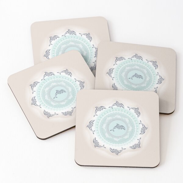 Item preview, Dolphins Mandala Mint Tan designed and sold by Nina Baydur.