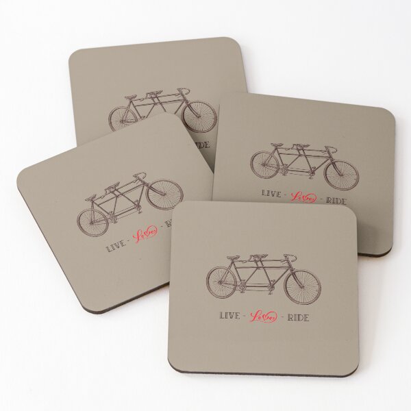 Item preview, Old Tandem Bicycle - Live, love, ride brown red graphic designed and sold by grinta2021.