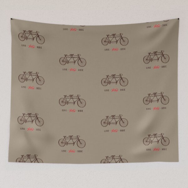 Item preview, Old Tandem Bicycle - Live, love, ride brown red graphic designed and sold by grinta2021.