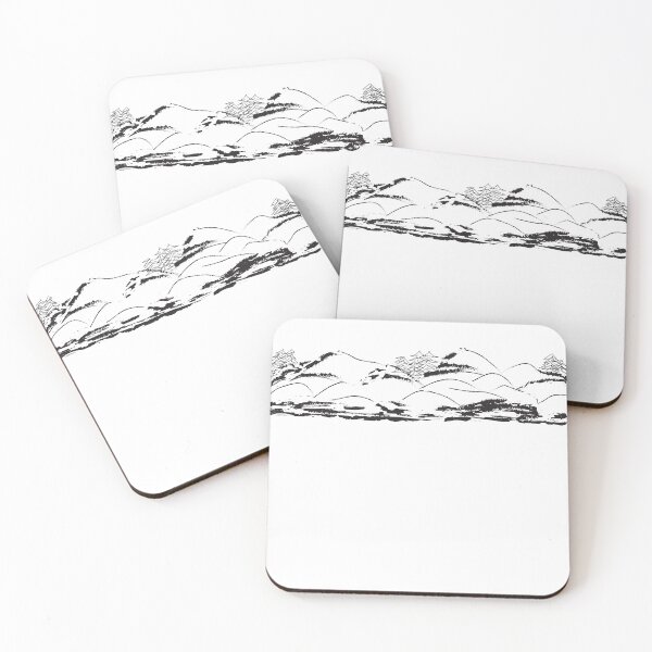 Item preview, Beautiful snow sketch with mountains , doodle landscape.   designed and sold by TaniaArtDesign.