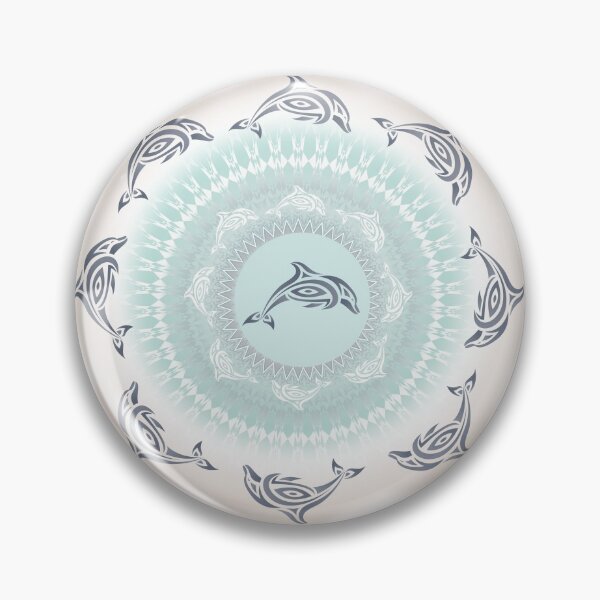 Item preview, Dolphins Mandala Mint Tan designed and sold by Nina Baydur.