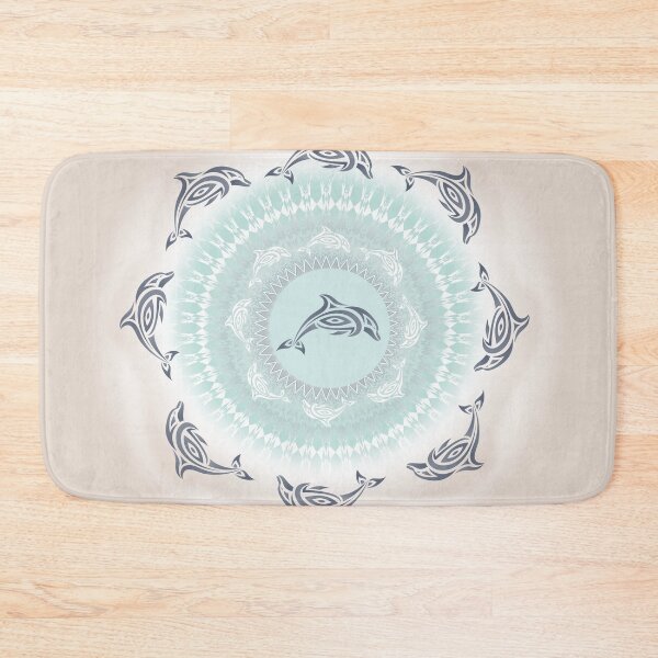 Item preview, Dolphins Mandala Mint Tan designed and sold by Nina Baydur.