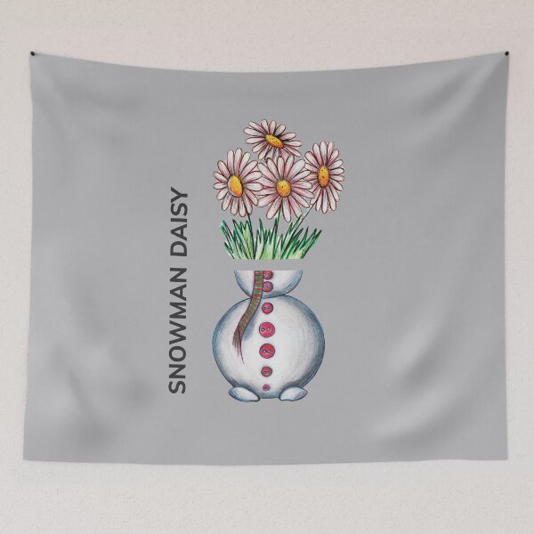 Item preview, SNOWMAN DAISY by FrankenDuo grey lavender designed and sold by FrankenDuo.