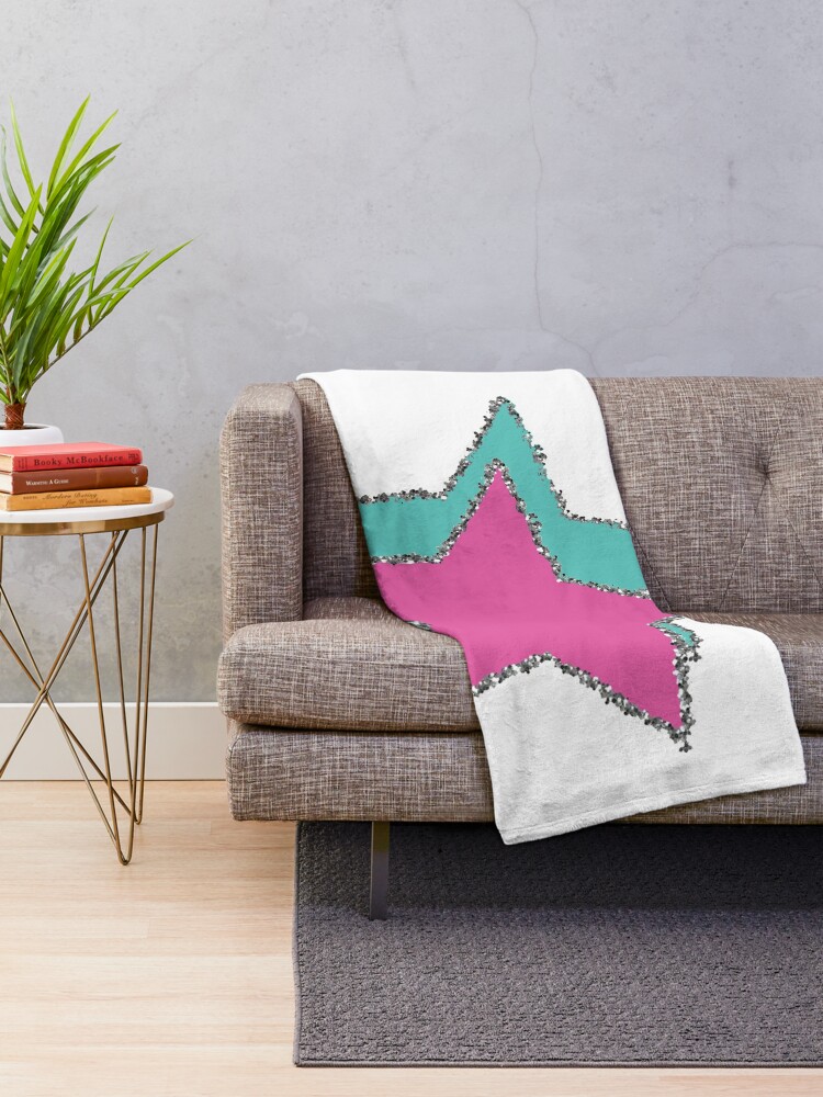 Teal and discount pink throw blanket