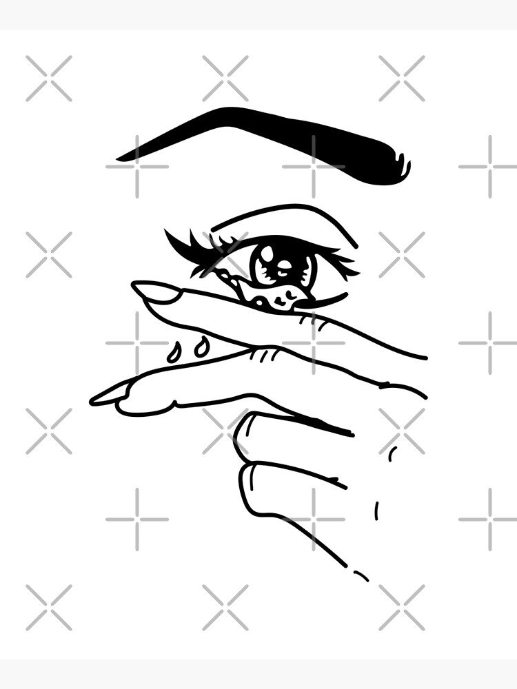Tearing Crying Eye Beauty Art Black Poster By Aznavourbykarin