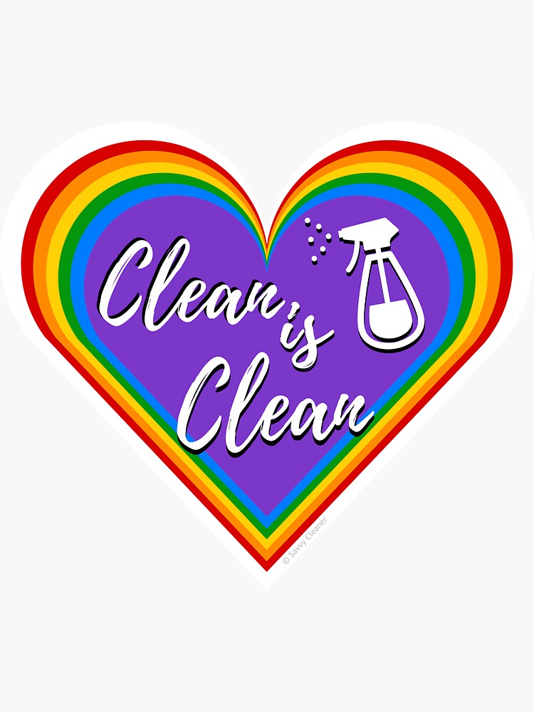 Thumbnail 3 of 3, Sticker, Clean Is Clean Retro Valentine Spray Bottle Cleaning Lady Gifts designed and sold by SavvyCleaner.