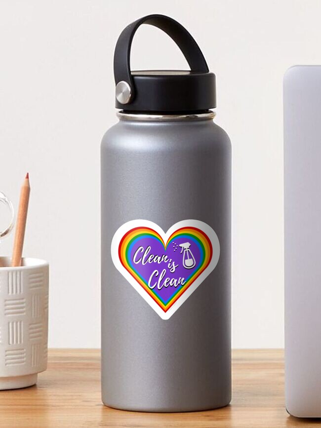 Thumbnail 1 of 3, Sticker, Clean Is Clean Retro Valentine Spray Bottle Cleaning Lady Gifts designed and sold by SavvyCleaner.