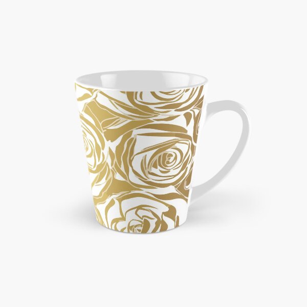 Item preview, Elegant White Pattern Rose Pattern on Gold Background for Men Women Gifts designed and sold by yellowideas.