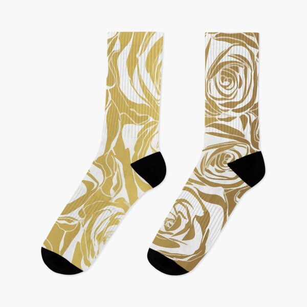 Item preview, Elegant White Pattern Rose Pattern on Gold Background for Men Women Gifts designed and sold by yellowideas.