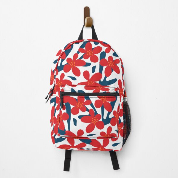 Item preview, Red Blue Floral Print designed and sold by technicolorable_art.