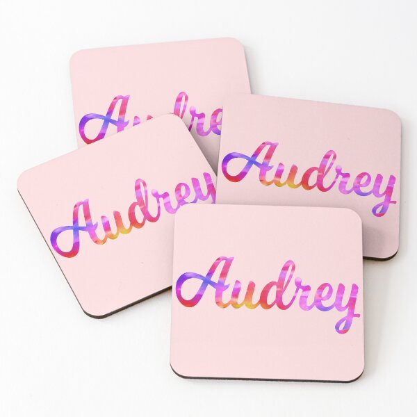 Item preview, Audrey girls name pretty multi-color design designed and sold by ComicKitsch.