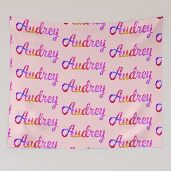 Item preview, Audrey girls name pretty multi-color design designed and sold by ComicKitsch.